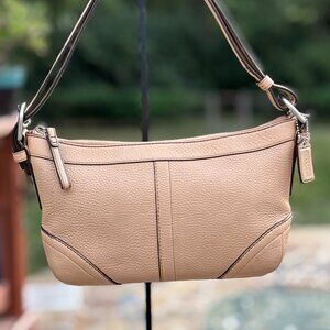 Coach Convertible Strap Tan Leather Shoulder Bag F12321